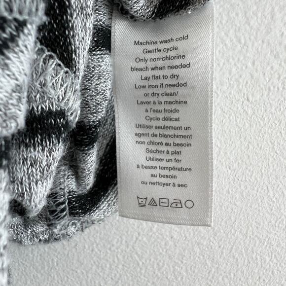 RAG & BONE Gray Black Stripe Long Sleeve Knit Top Crew Neck Casual Pullover M - Picture 7 of 7
